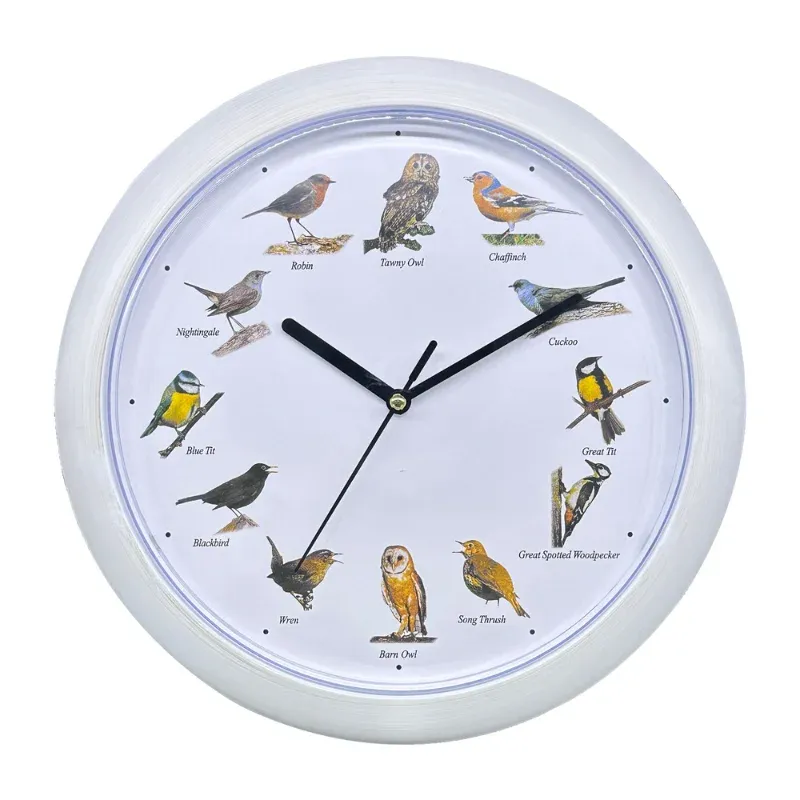 Herzberg HG-03725: European Bird Song Clock - White