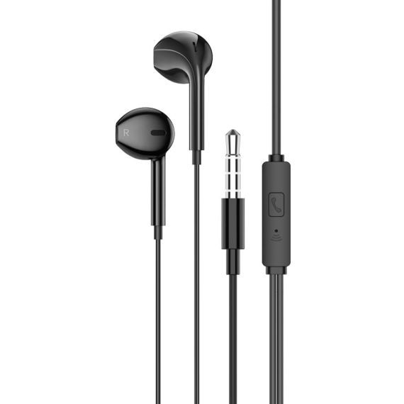 Wired headphones with 3.5mm audio jack - black