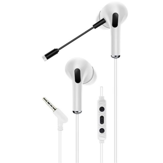 Gaming headset with microphone AKZ-D10 white