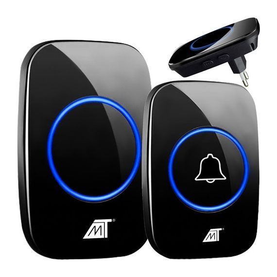 60 different sounds, wireless doorbell, 5 volume levels, Black