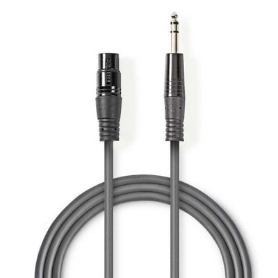 Balanced XLR Female to 3 Pin XLR Audio Cable - 6.35 mm Male