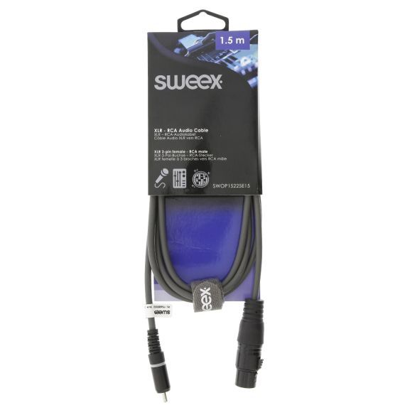 XLR Single cable XLR 3p (Female) - RCA Male 1.5 m Sweex
