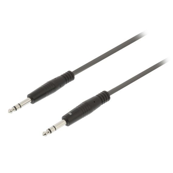 Stereo Audio Cable 6.35mm Male - Male 5m Dark Grey