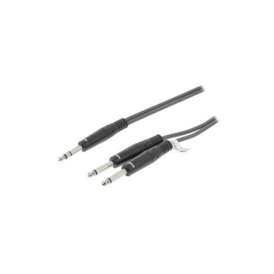 Stereo Audio Cable 6.35 mm Male - 2x 6.35 mSX300m Male 5.0 m Dark Gray
