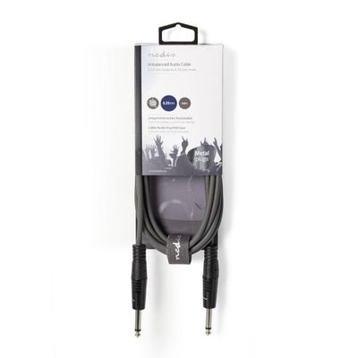 Stereo Audio Cable | 2x 6.35 mm male - 3.5 mm male | 5.0 m | Grey