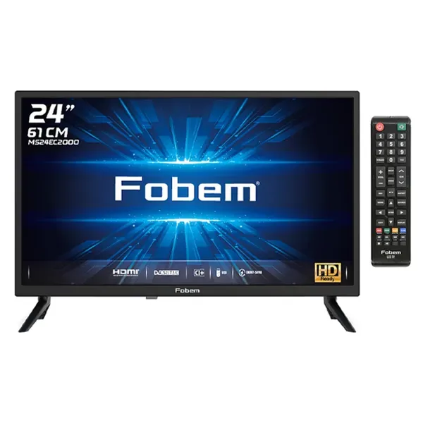 24” HD Ready LED TV, E(new), Black, 3 Year Warranty, FOBEM MS24EC2000