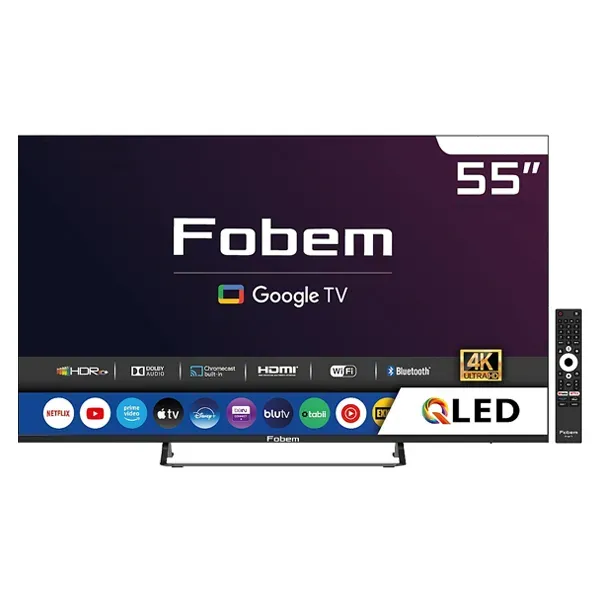 55” 4K Ultra HD QLED TV, FOBEM MT55EG8000QF