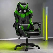 Gaming Chair, PU Leather, Up to 100kg, Black/Green, CIS 2023-1-BK/GN