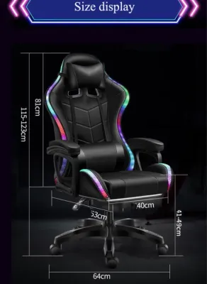 Gaming chair, rgb light, pu leather, CIS 2024-1RGB
