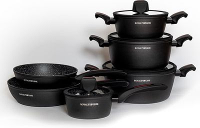 10 pcs, cookware set, black, Royalty Line T010