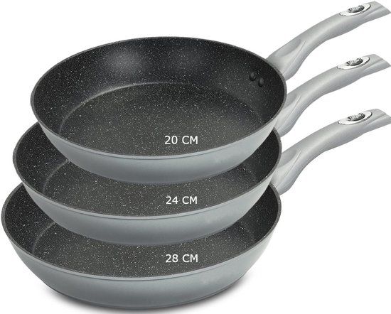 3pcs, frypan set, silver, Royalty Line FM3F