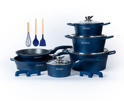 17pcs, cookware set, dark-blue, Royalty Line ES2014M