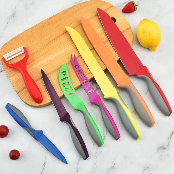 7pcs, multi-colored, knife set, Royalty Line RL-COL7A