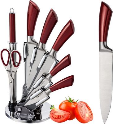 7pcs, knife stand set, red, Royalty Line KSS804