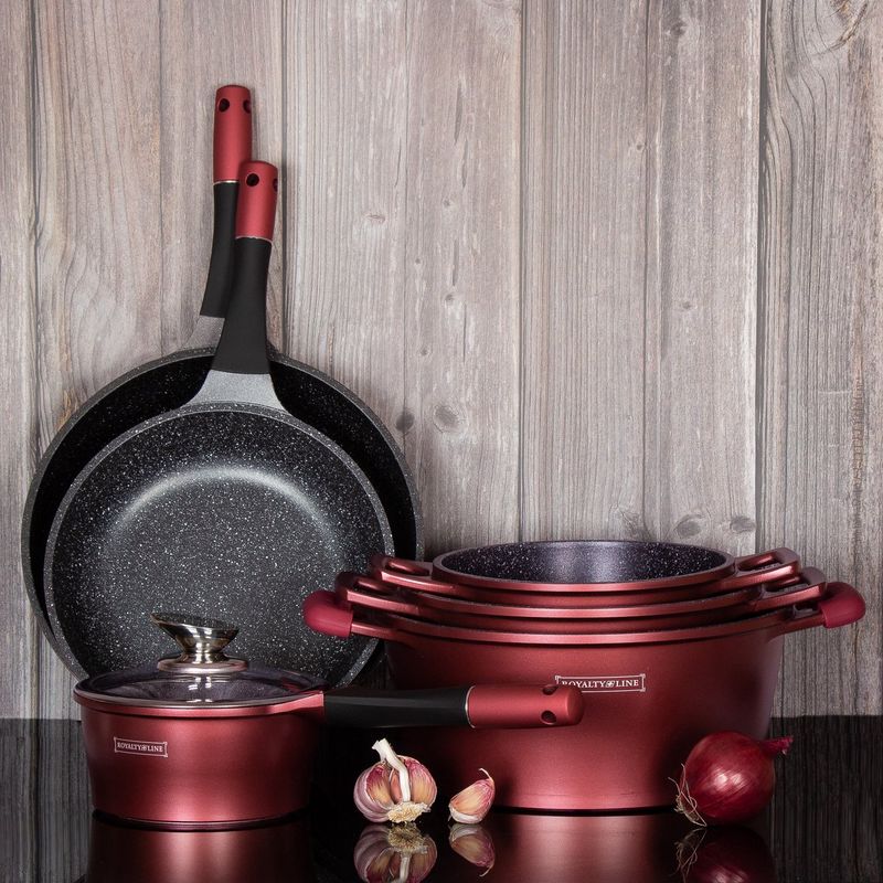 14 pcs, cookware set, burgundy, Royalty Line® ES1014