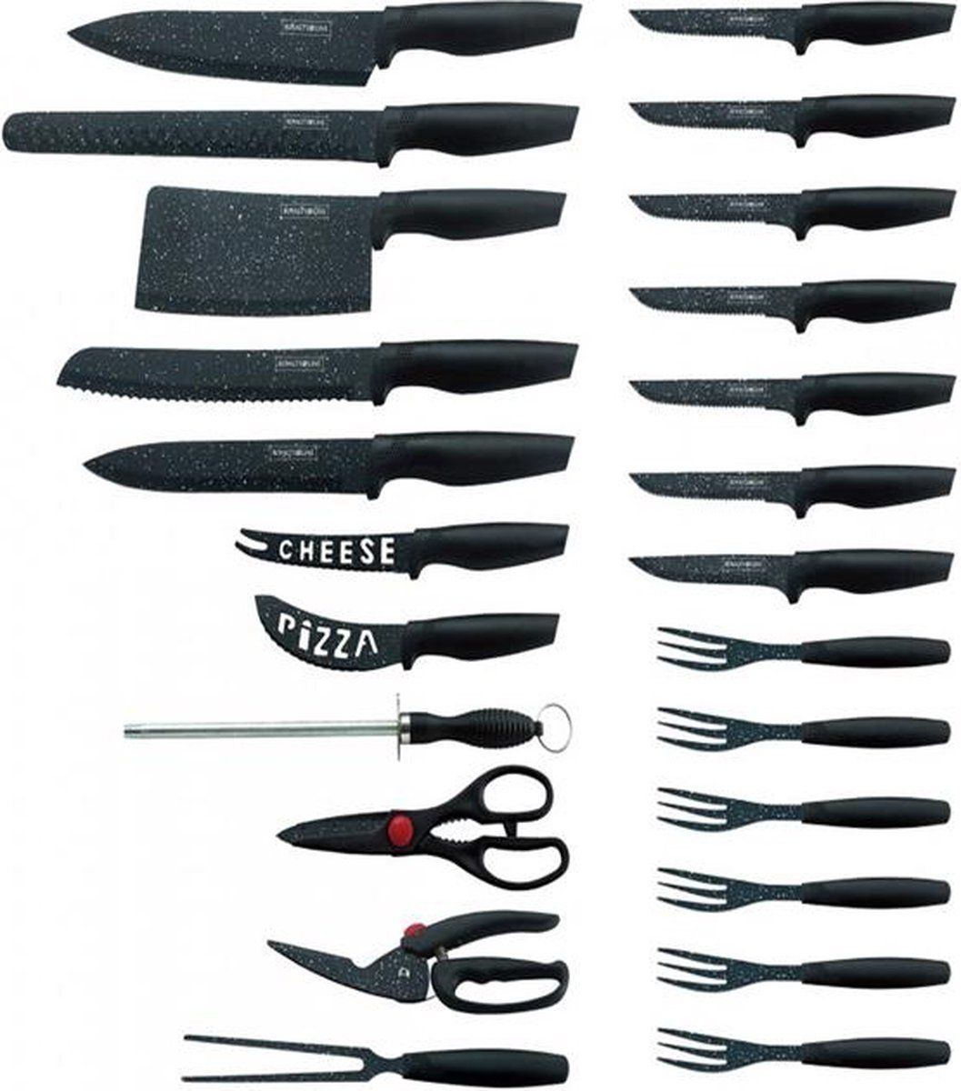 24pcs, kitchen knife set, carrying case, Royalty Line MB24B