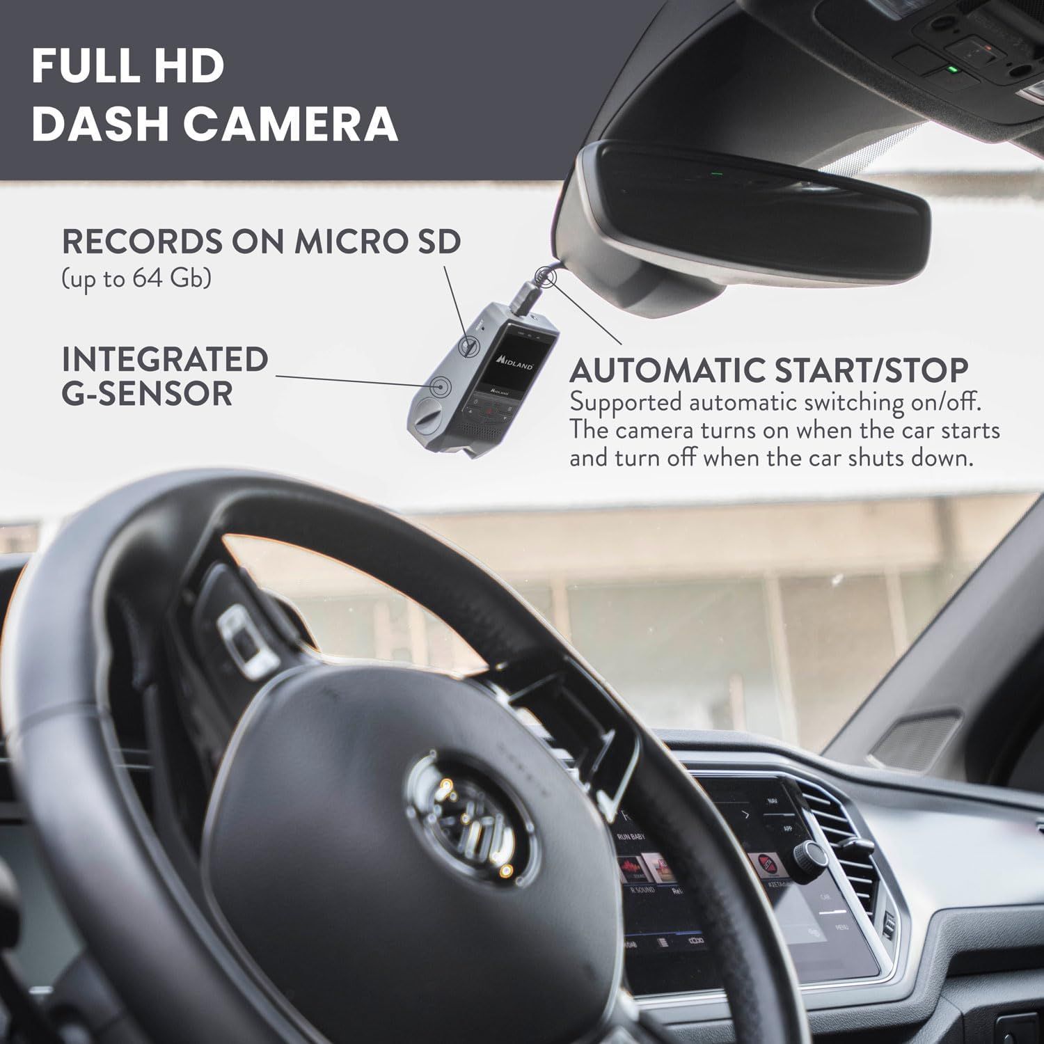 Full HD, dashcam, Midland Street Guardian Easy