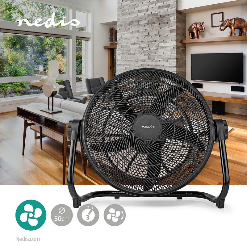 100W, floor fan, Nedis FNXL10CBK50