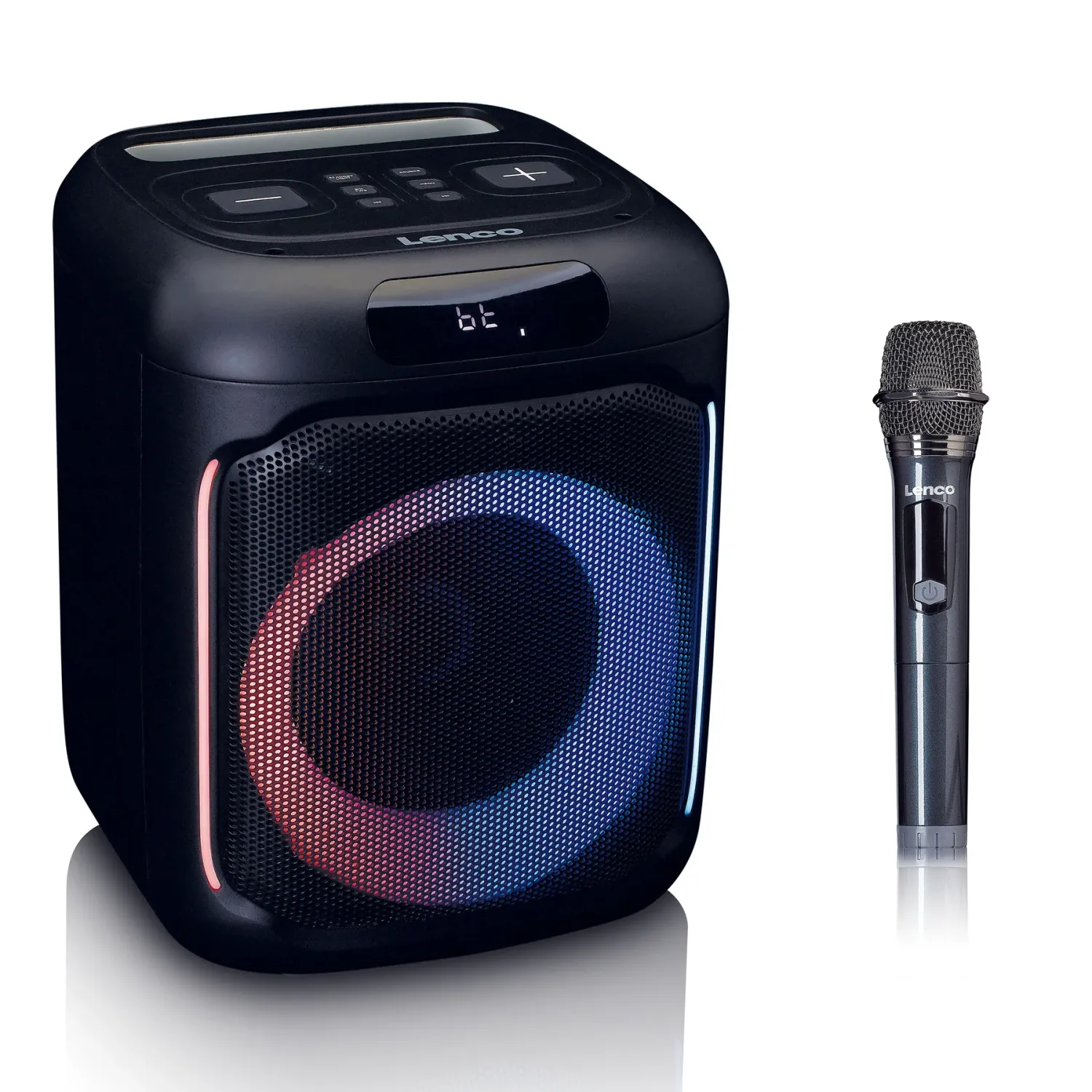 100W, portable speaker, microphone, Lenco PA-101BK