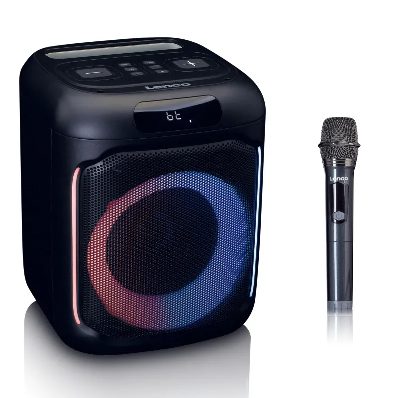 100W, portable speaker, microphone, Lenco PA-101BK