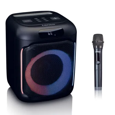 100W, portable speaker, microphone, Lenco PA-101BK