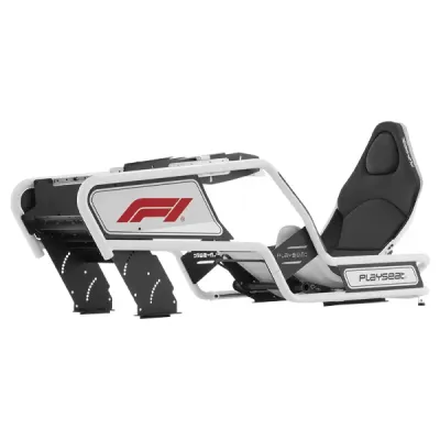 Gaming Simulation Seat, PU Leather, Up to 120kg, White/Black