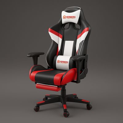 Tri-color, gaming, office chair, red, Herzberg HG-8082