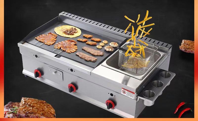Commercial , 2 in 1, grill &amp; fryer, gas powered