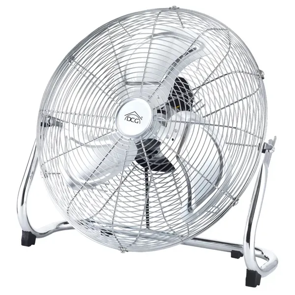 130W, 45cm Floor Fan, Metal Blades, Silver