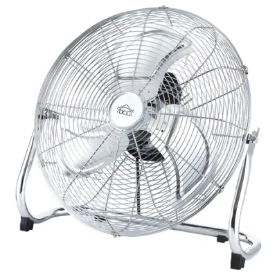 130W, 45cm Floor Fan, Metal Blades, Silver