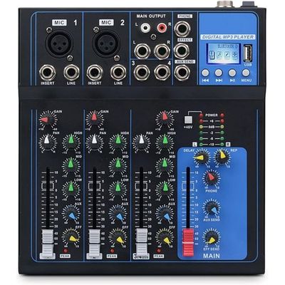 Professional 4-channel mixer with Bluetooth/USB