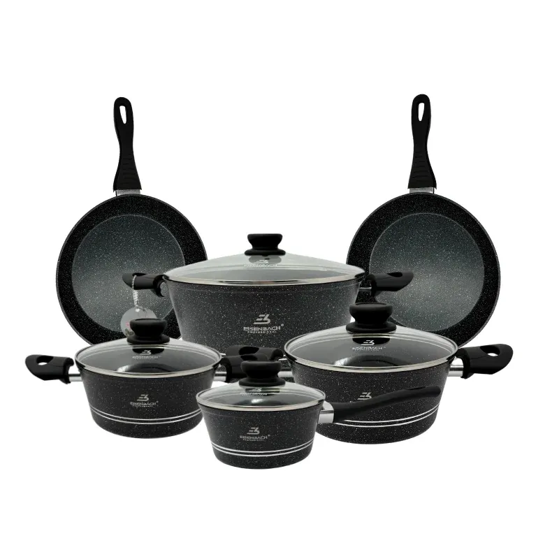 Rosenberg RB-10M2B: 10 Pieces Marble Coated Cookware Set