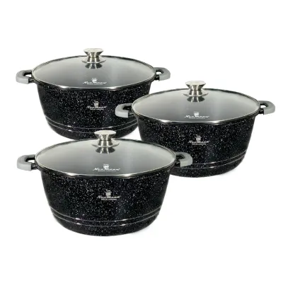 Neumann NM-3BMZ: 12 Pieces Mable Coated Casserole Set- 32/36/40cm