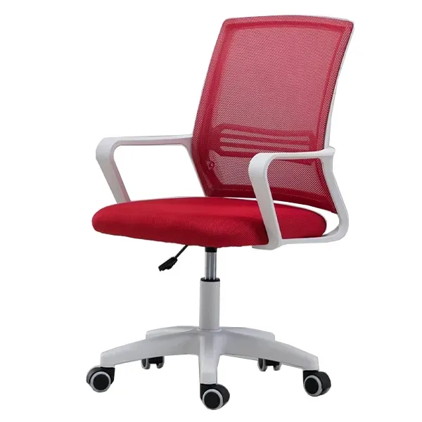 ❤️ Office Chair, Mesh Back, Red/White, Tilting, Lumbar Support