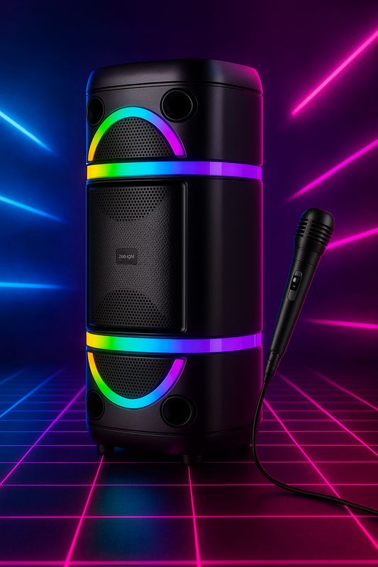 2x8&quot; 40W Rechargeable Speaker with LED Lights &amp; Microphone – KK-8207 Malta