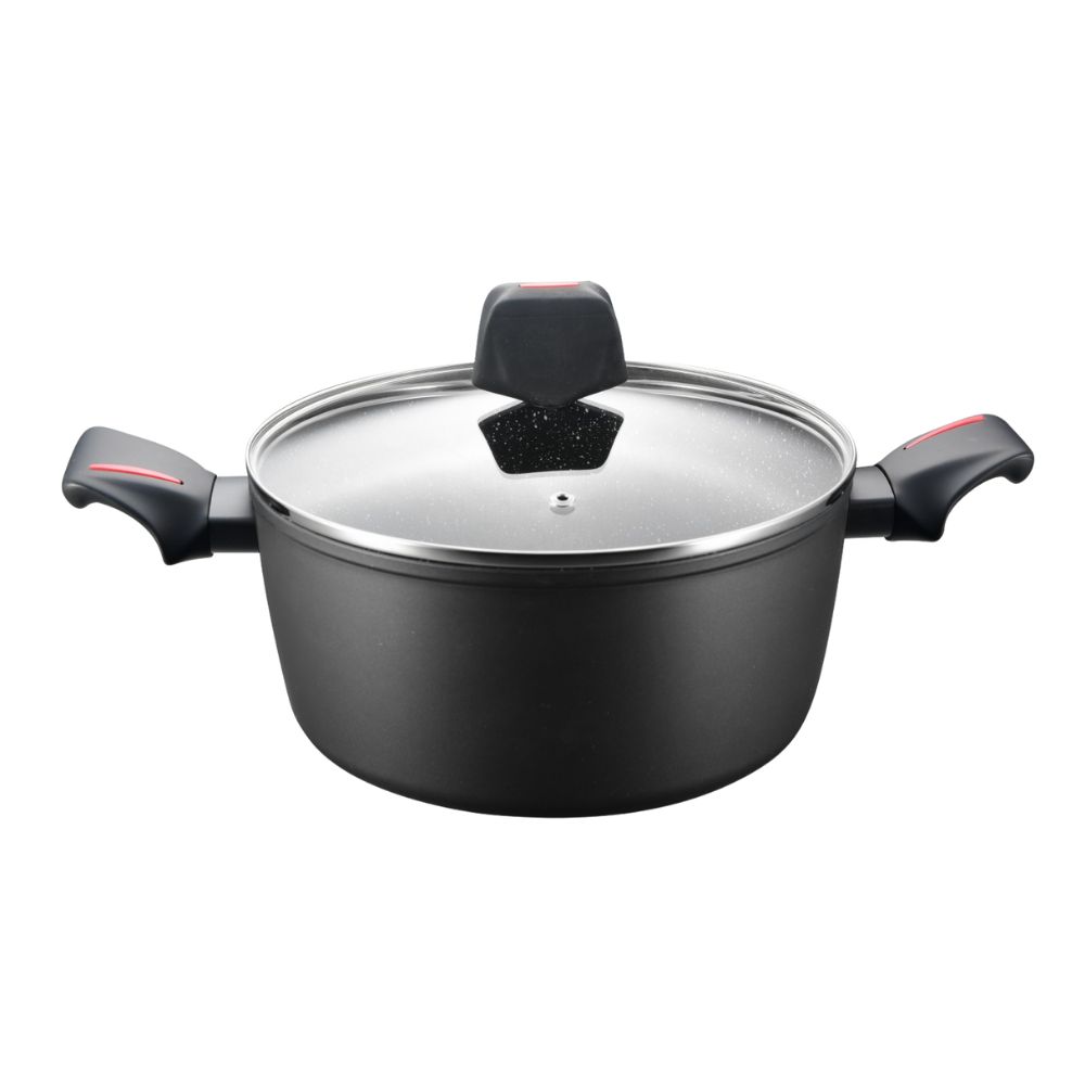 Royalty Line RL-FTN24: 24cm Die-Cast Greblon Marble Coated Casserole - 4.5L