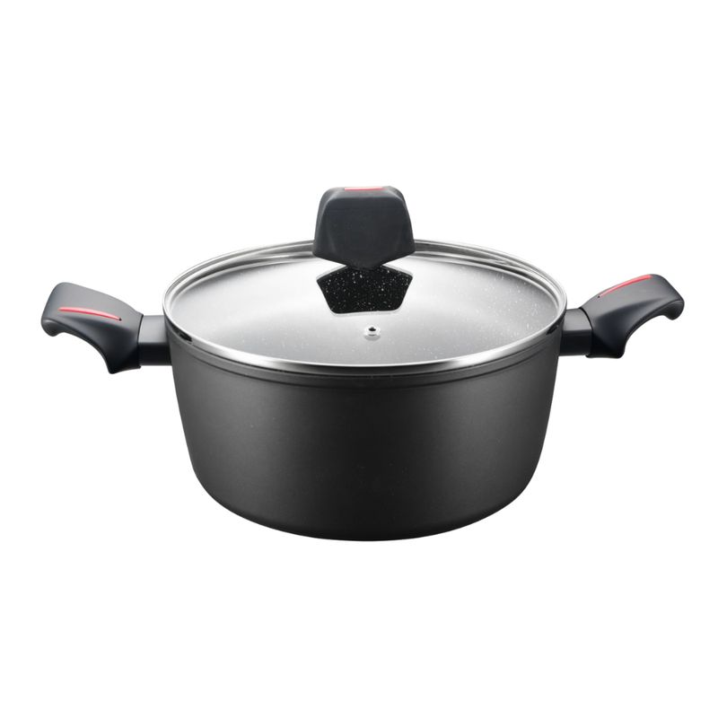 Royalty Line RL-FTN24: 24cm Die-Cast Greblon Marble Coated Casserole - 4.5L