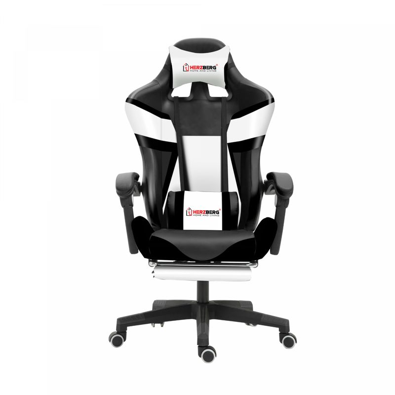 Herzberg HG-8082: Tri-color Gaming and Office Chair with T-shape Accent Black