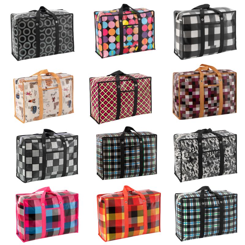 Comfy Nest CN-02539: 10-Piece Bundle of Assorted Non-Woven Reusable Shopping Bags with Reinforced Handles and Front Pocket ? 50cm x 35cm x 20cm