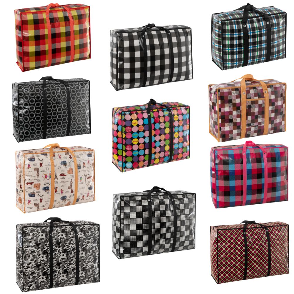 Comfy Nest CN-02560: 10-Piece Bundle Assorted Non-Woven Grocery and Shopping Bags with Reinforced Handle ? 80cm x 60cm x 27cm