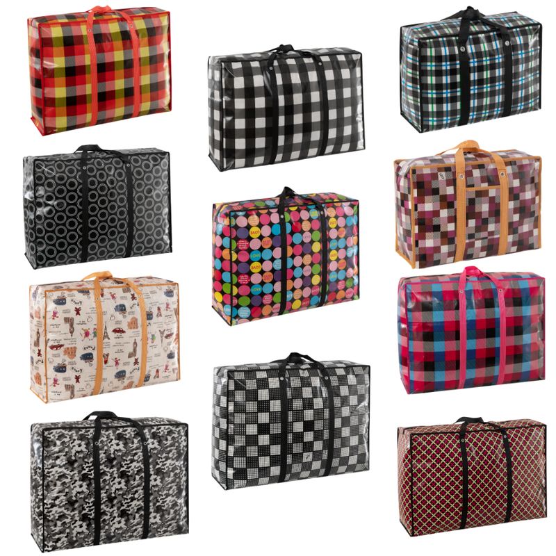 Comfy Nest CN-02560: 10-Piece Bundle Assorted Non-Woven Grocery and Shopping Bags with Reinforced Handle ? 80cm x 60cm x 27cm