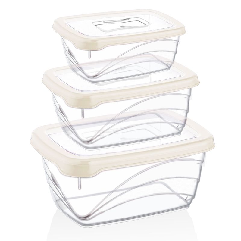 Herzberg 3 Pieces Extra Deep Bio Saver Box Set Ivory