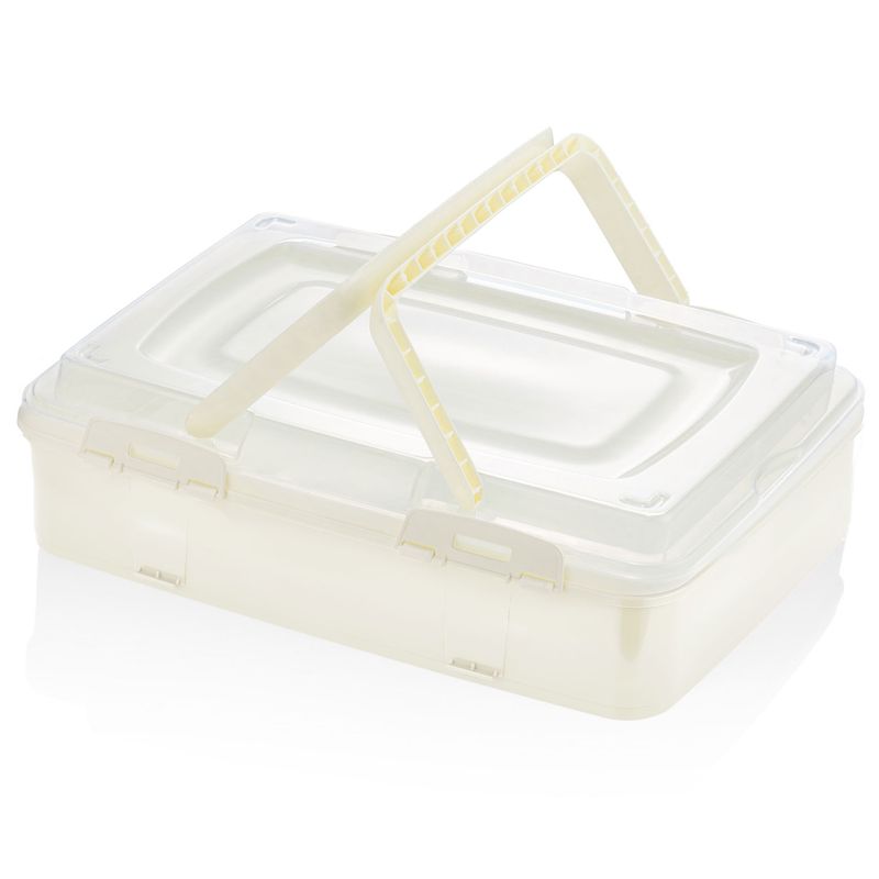 Herzberg HG-L719: Single-Tier Takeaway Pastry Carrying Box Ivory