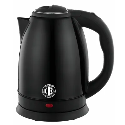 Herzberg HG-5011BLK: 1.8L 1500W Stainless Steel ElectricKettle - Black