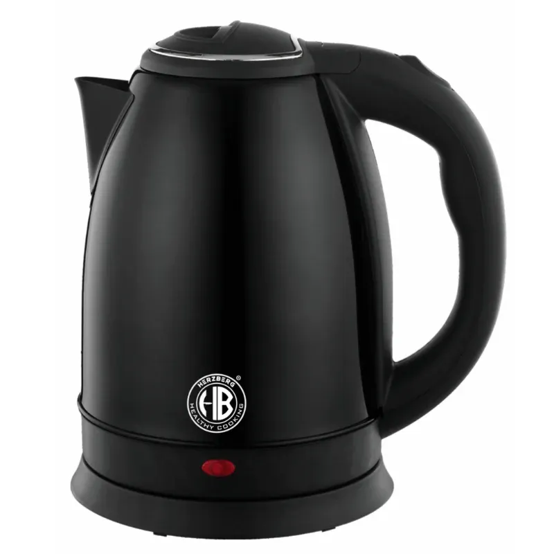 Herzberg HG-5011BLK: 1.8L 1500W Stainless Steel ElectricKettle - Black