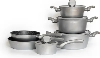 10 pcs, cookware set, silver, Royalty Line T010