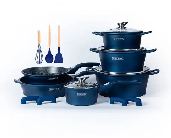 17pcs, cookware set, dark-blue, Royalty Line ES2014M