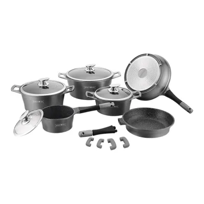 14 pcs, cookware set, silver, Royalty Line RL-ES1014M