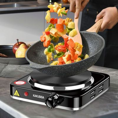 Electric hot plate, single burner, 1000W, black, KSC-1567