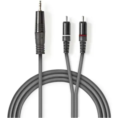 Stereo audio cable 3.5 mm male to 2x male RCA 1.5m